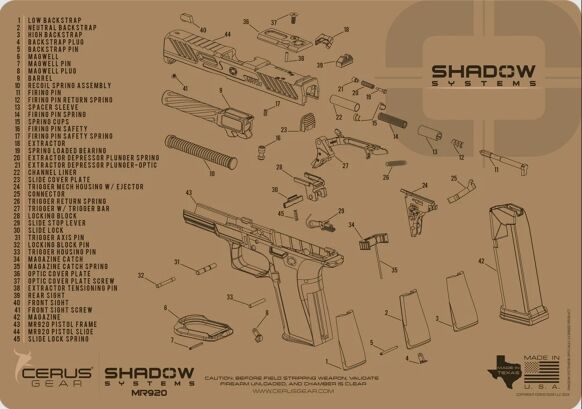Shadow Systems MR920 Schematic Cleaning Mat (Tan)