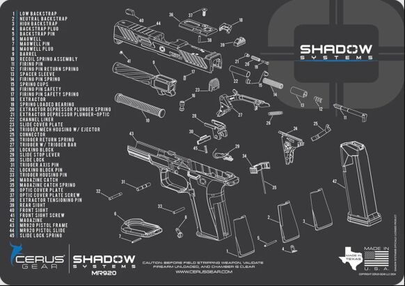 Shadow Systems MR920 Schematic Cleaning Mat (Gray)